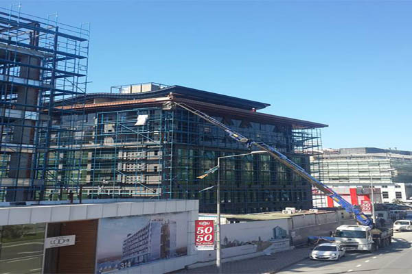 garanti çatı ofton hotel bakır saçak uygulaması